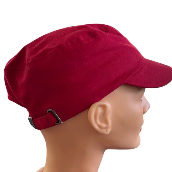 Harley ~Davidson Red Fitted Moto Hat Crystal Logo Adjustable Sizing 100% Cotton - Picture 2 of 8